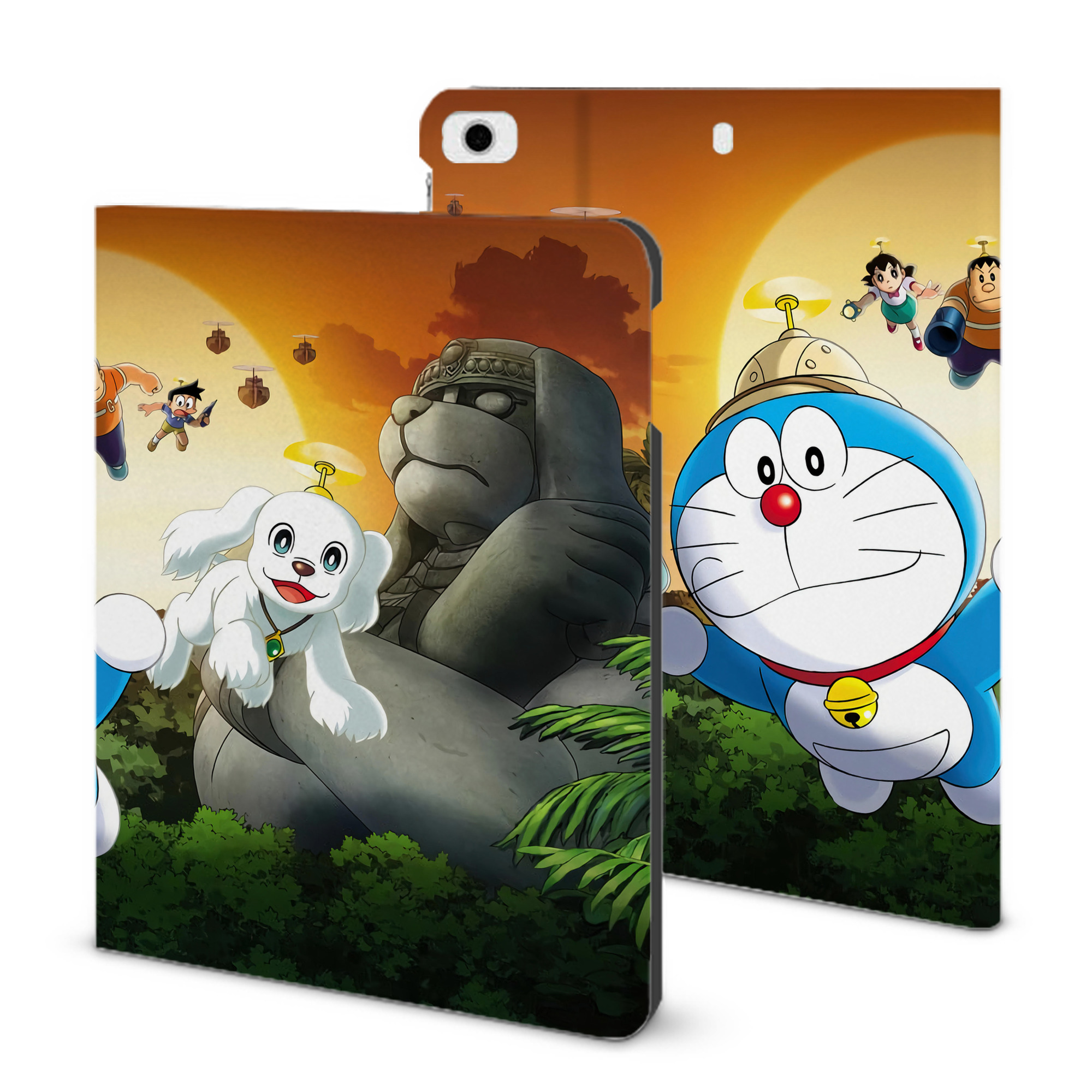 （画像用） ドラえもん Doraemon IPad ケース ブック型 PUレザー TPU 耐衝撃 軽量 薄型 ペン収納なし 全面保護 IPad 各モデル対応